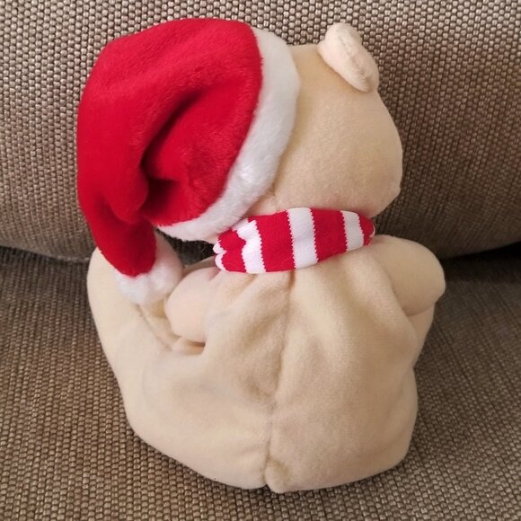 Vintage Ho Ho Beans Teddy Bear 7” Collectible Plush Christmas Bear Hat and Scarf - Picture 2 of 4
